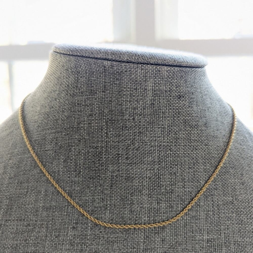 Vintage Trifari Gold Tone Minimalist Classic Twisted Rope Chain Necklace 15"